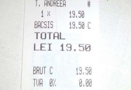 Cum arată un bon fiscal pentru bacşiş