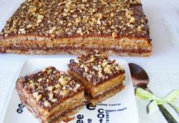 Prăjitură cu nucă și caramel