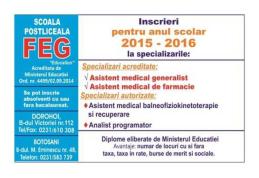 Vrei să devii asistent medical sau analist programator? Vino la Școala Postliceală FEG „Education”