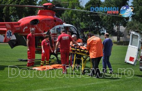 Bărbat din Broscăuți preluat de urgență de un elicopter SMURD după ce a suferit un infarct – FOTO