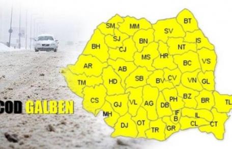 Încă o noapte de „Cod Galben” de ninsori, la Botoşani