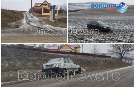 Mașini avariate! Capcană pentru șoferi la intrarea în Cervicești dinspre municipiul Dorohoi - FOTO