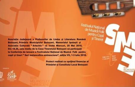 Conferința de lansare a Festivalului Național de Muzică Folk pentru copii și tineri - Seri melancolice eminesciene 2016