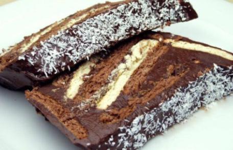 Prăjitură cu biscuiți, fără coacere