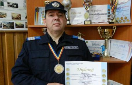 Jandarm botoşănean pe podium la tirul cu pistolul Carpaţi