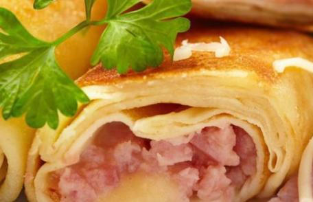 Clătite cu şuncă şi caşcaval