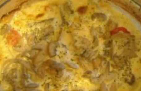 File de șalău cu sos de smântână și ciuperci