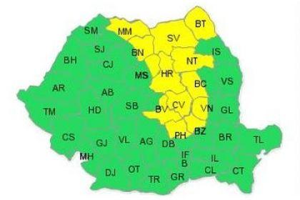 Județul Botoșani sub atenționare de cod galben de ploi, vânt si grindiă