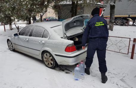 Alcool fără documente legale, confiscat la frontieră pentru a fi comercializat la Dorohoi – FOTO