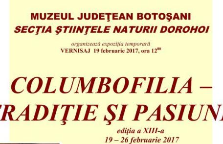 „Columbofilia – tradiţie şi pasiune” expoziţie la Muzeul de Ştiinţele Naturii Dorohoi