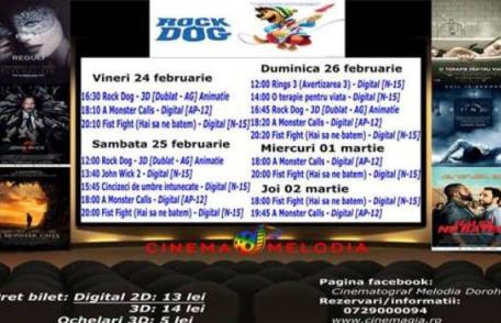 Vezi ce filme vor rula la Cinema „MELODIA” Dorohoi, în săptămâna 24 februarie – 2 martie – FOTO