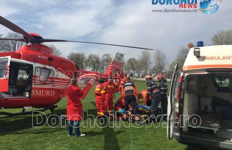 Bărbat de 35 de ani preluat de la Dorohoi de elicopterul SMURD – FOTO
