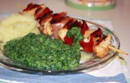 Frigărui de pui cu piure