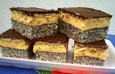 Prăjitură cu mac glazurată