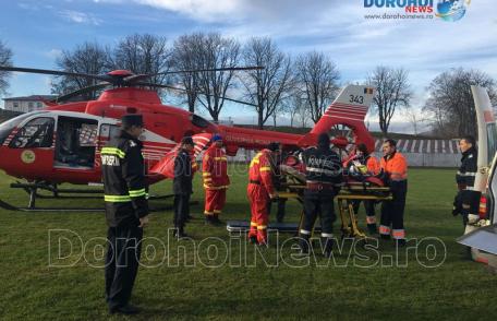 Bărbat din Dorohoi preluat de urgență de elicopterul SMURD - FOTO