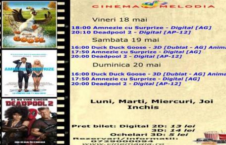 Vezi ce filme vor rula la Cinema „MELODIA” Dorohoi, în săptămâna 18 – 24 mai – FOTO