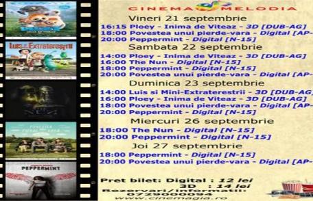 Vezi ce filme vor rula la Cinema „MELODIA” Dorohoi, în săptămâna 21 – 27 septembrie – FOTO