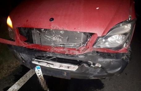 Autoutilitară puternic avariată după ce a izbit un porc mistreț pe drumul Dorohoi – Darabani - FOTO