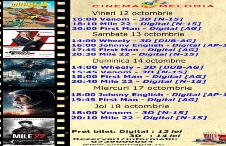 Vezi ce filme vor rula la Cinema „MELODIA” Dorohoi, în săptămâna 12 - 18 octombrie – FOTO