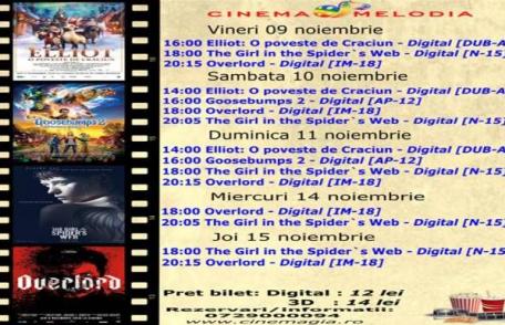 Vezi ce filme vor rula la Cinema „MELODIA” Dorohoi, în săptămâna 9 – 15 noiembrie – FOTO