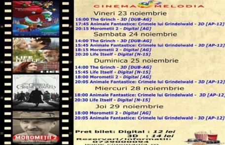 Vezi ce filme vor rula la Cinema „MELODIA” Dorohoi, în săptămâna 23 – 29 noiembrie – FOTO