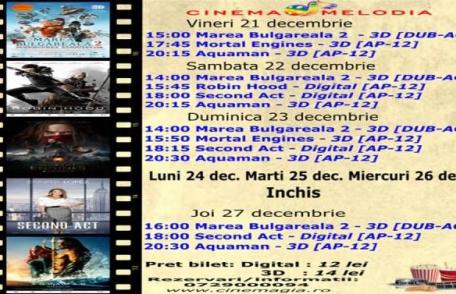Vezi ce filme vor rula la Cinema „MELODIA” Dorohoi, în săptămâna 21 – 27 decembrie – FOTO