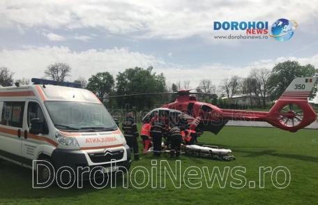 Tânăr preluat de urgență de elicopterul SMURD de la Dorohoi după ce a suferit un atac cerebral - FOTO
