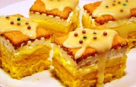 Prăjitură cu unt și biscuiți