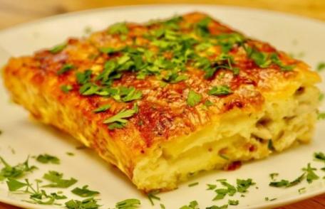 Tartă de cartofi cu carne de pui și legume