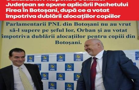 Candidatul PNL pentru Consiliul Județean se opune aplicării Pachetului Firea în Botoșani, după ce a votat împotriva dublării alocațiilor copiilor