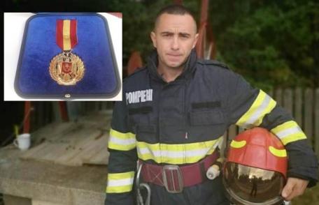 Pompier din Dorohoi recompensat de Ministrul Vela cu distincția „Emblema de onoare a I.G.S.U.” - FOTO
