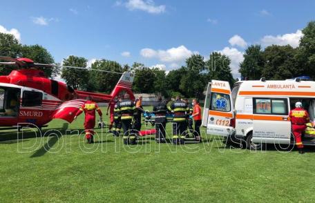 Elicopter SMURD chemat la Dorohoi pentru un bărbat din Saucenița care a suferit un infarct - FOTO