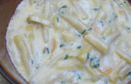 Fasole galbenă păstăi cu smântană