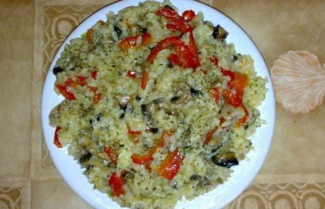 Risotto cu ciuperci și busuioc