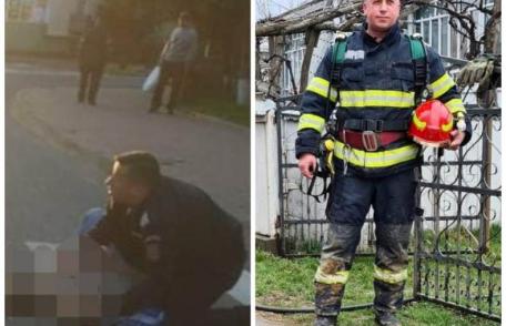 Un pompier din Dorohoi felicitat pentru intervenția promptă la un accident rutier - FOTO