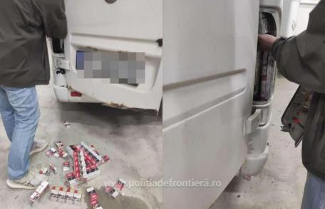Ţigări de contrabandă depistate în stâlpii unui microbuz la intrarea în ţară