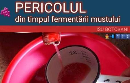 ATENȚIE! Nu puneți mustul la fermentat în spații închise