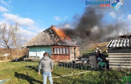 Casă cuprinsă de flăcări la Suharău! Pompierii dorohoieni au intervenit pentru stingere – FOTO