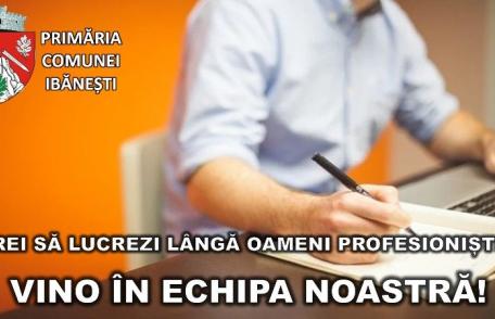 Primăria Comunei Ibănești organizează concurs pentru ocuparea funcției de inspector clasa I cadastru!