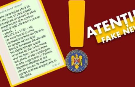 ISU Botoșani atenționează cetățenii referitor la anunțuri FAKE NEWS. Vă rugăm să nu distribuiți astfel de mesaje!