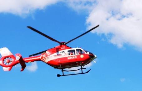 Biciclist lovit de un camion, transportat la Iași cu un elicopter SMURD 