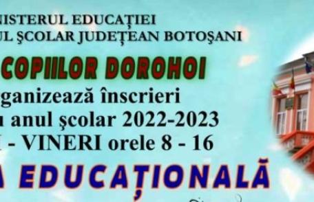 Clubul Copiilor Dorohoi organizează înscrieri pentru anul şcolar 2022-2023. Vezi detalii!
