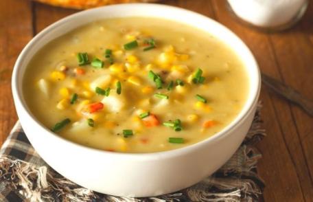 Supă cu cartof dulce și porumb