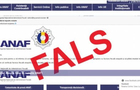 ATENȚIE! Mesaje false trimise în numele ANAF. Ce trebuie să facă cei care primesc o factură de la Fisc