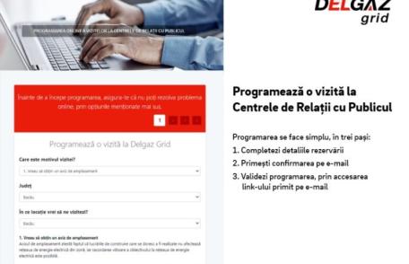 Programări online pentru vizita la Centrele de Relații cu Publicul Delgaz Grid