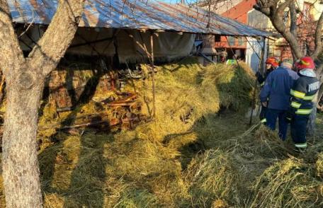 Trei tone de furaje au ars în urma unui incendiu în Botoșani. Pompierii au intervenit - FOTO