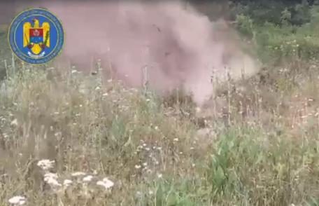 Cartușe, focoase, bombă de aruncător, grenadă și gloanțe distruse prin explozie controlată la Copălău
