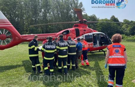 Bărbat aflat în stare gravă preluat de elicopterul SMURD – FOTO