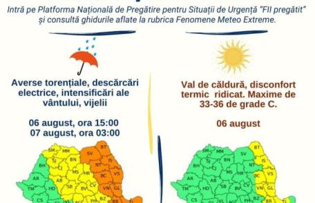 Atenție! Valul de căldură va persista și va fi urmat de vijelii puternice, grindină și descărcări electrice