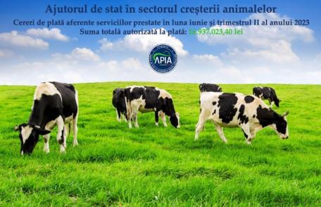 Sprijin financiar în valoare de peste 16,9 milioane lei pentru crescătorii de animale